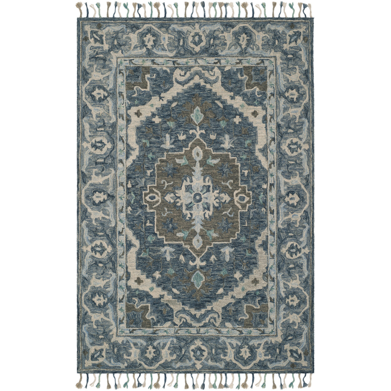 SAFAVIEH Aspen APN230A Handmade Dark Blue / Grey Rug