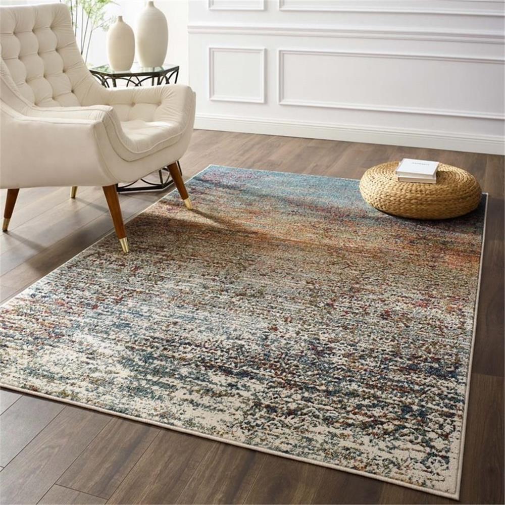 Modway Tribute 63×90.5″ Jacinda Vintage Lattice Area Rug in Multi-Color