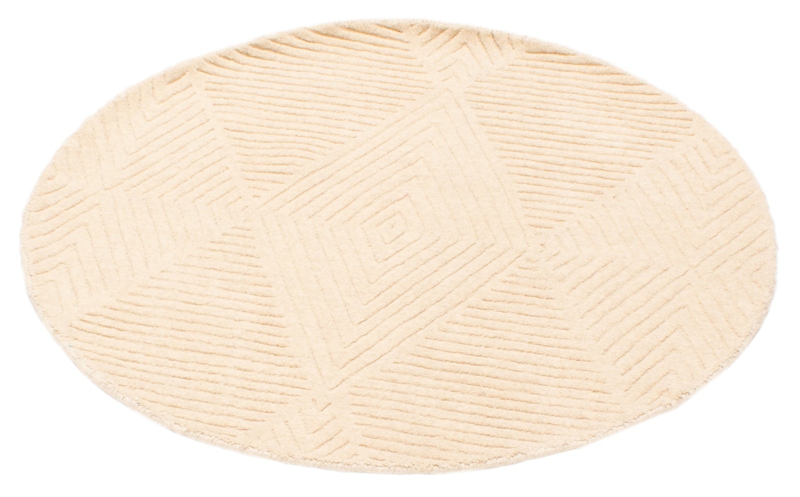 Traditional Hand loomed Area Rug 3’11” x 3’11” Beige Oriental Carpet