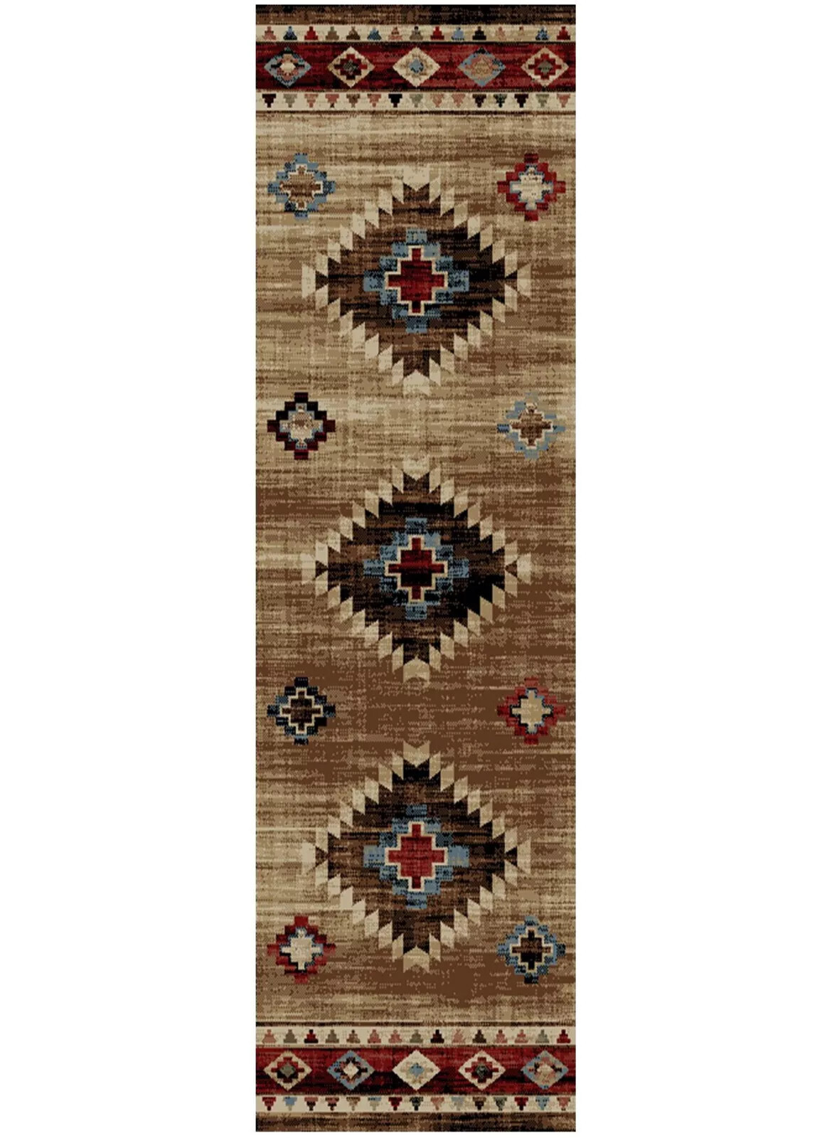 2×8 (2’3″ x 7’7″) Runner Southwestern Tribal Lodge Cabin Red Rug *FREE SHIPPING*