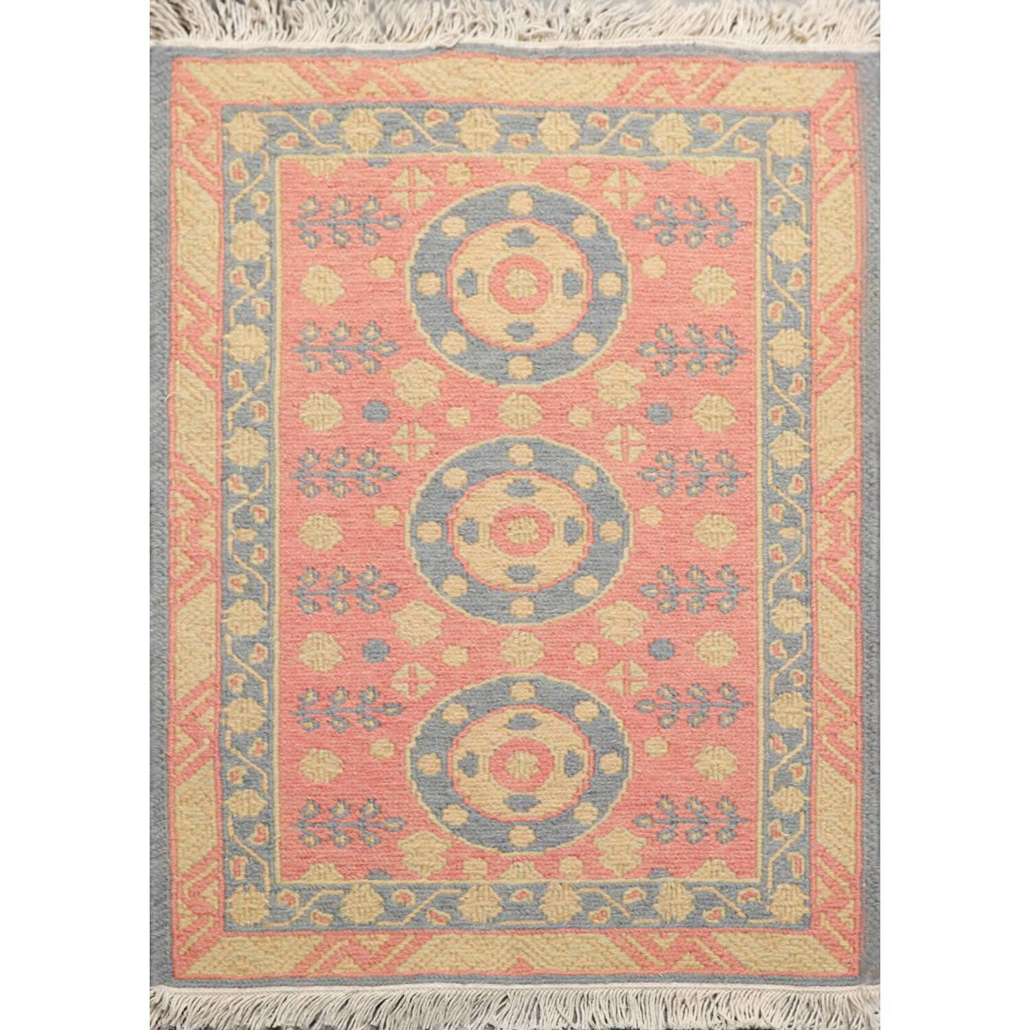 1’10” x 2’7” Hand Knotted 100% Wool Reversible Soumak Oriental Area Rug Rose