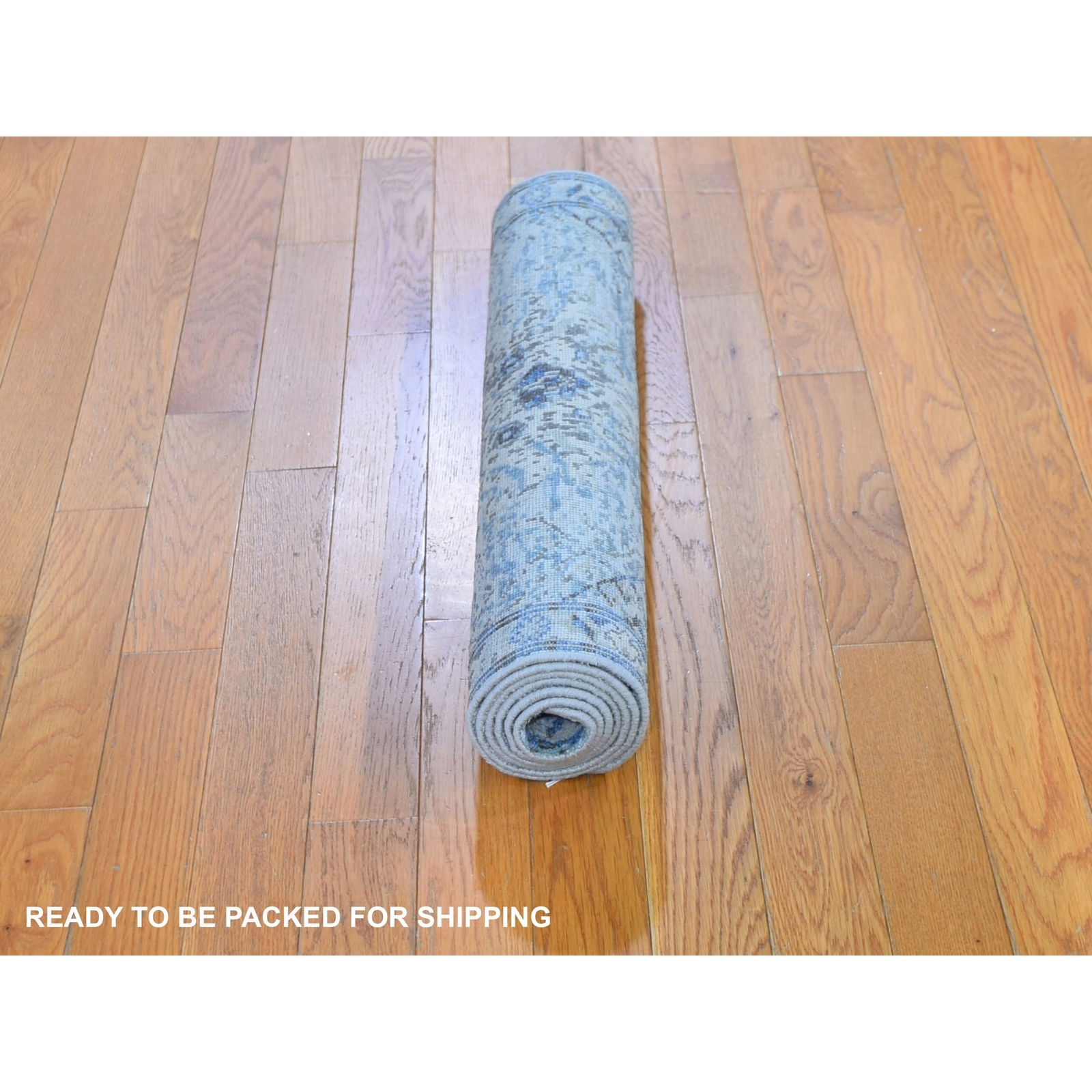 2’6″x6′ Distressed Oushak Pure Silk – Text Wool Wide Runner Hand Made Rug R59743