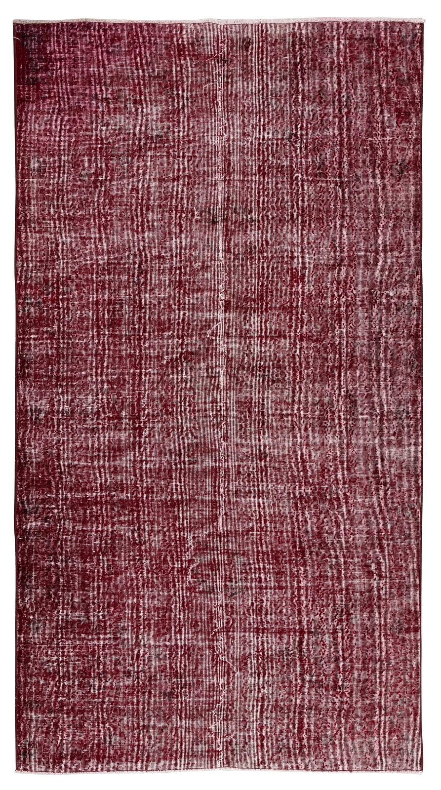 4.8×8.8 Ft 1960s Handmade Turkish Rug Re-Dyed in Red, Ideal for Modern Interiors