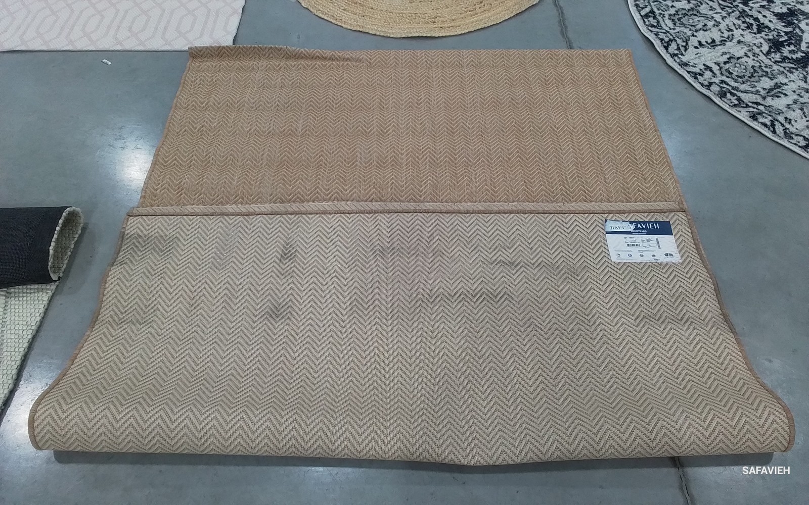 NATRL CREAM 5′-3″ x 7′-7″ Back Stain Rug Reduced Price 1172797035 CY8022-03012-5