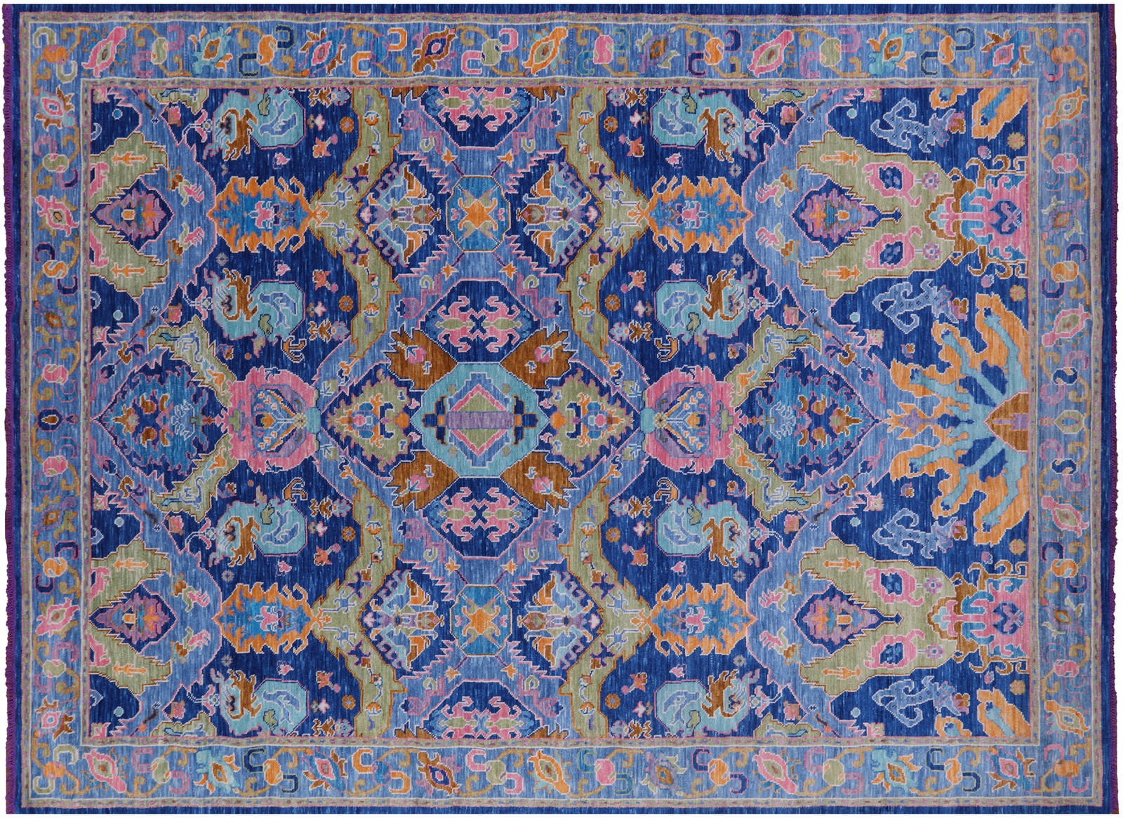 10′ 4″ X 13′ 11″ Hand Knotted Kazak Wool Rug – Q20190