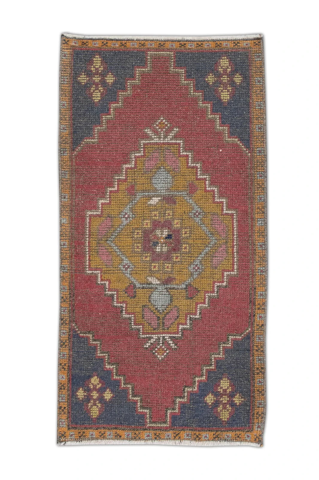Oriental Hand Knotted Vintage Turkish Mini Rug 1’9″ x 3’5″ #146