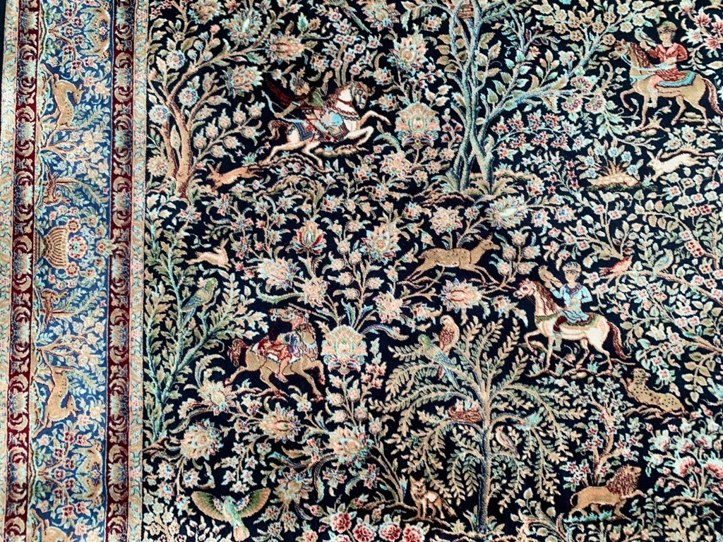 3×6 ft Luxury Silky Rugs Floral Bedroom Animals Rug Silk Tribal Home Décor Rug