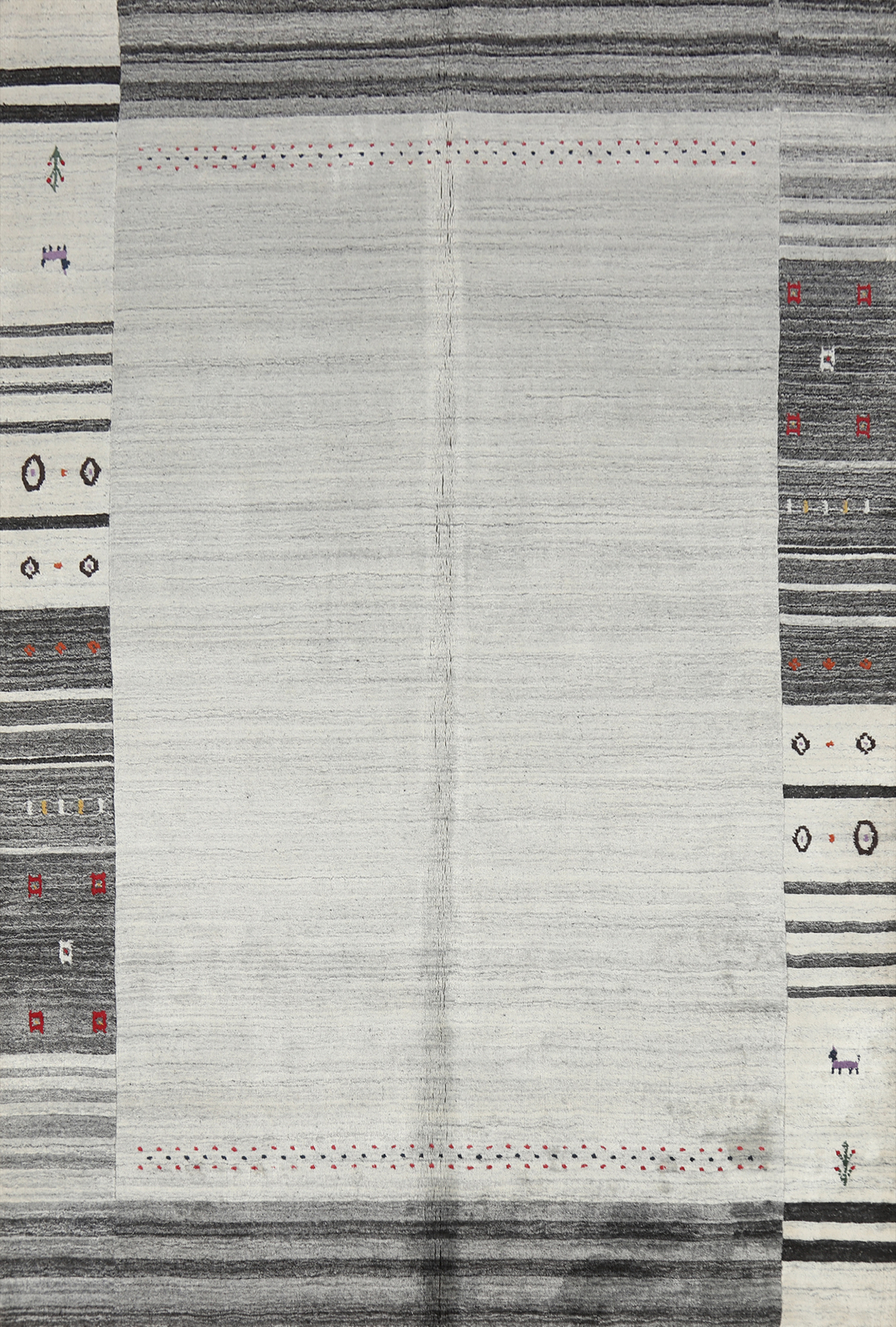 Oriental Gabbeh Rug Beige & Ivories Handmade Wool 5×7 ft. for Bedroom