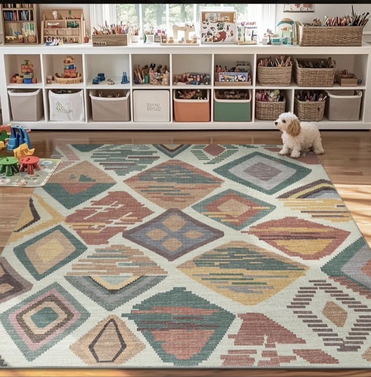 Jinchan Area Rug Geometric Pattern 8’X10′ – Sealed