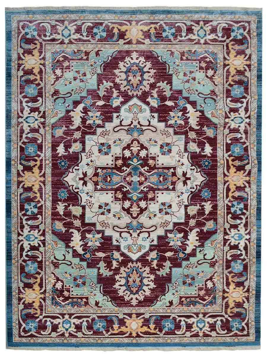 Machine Woven Cross Weave Polyester Area Rug Oriental Red BBH Homes BBM00084