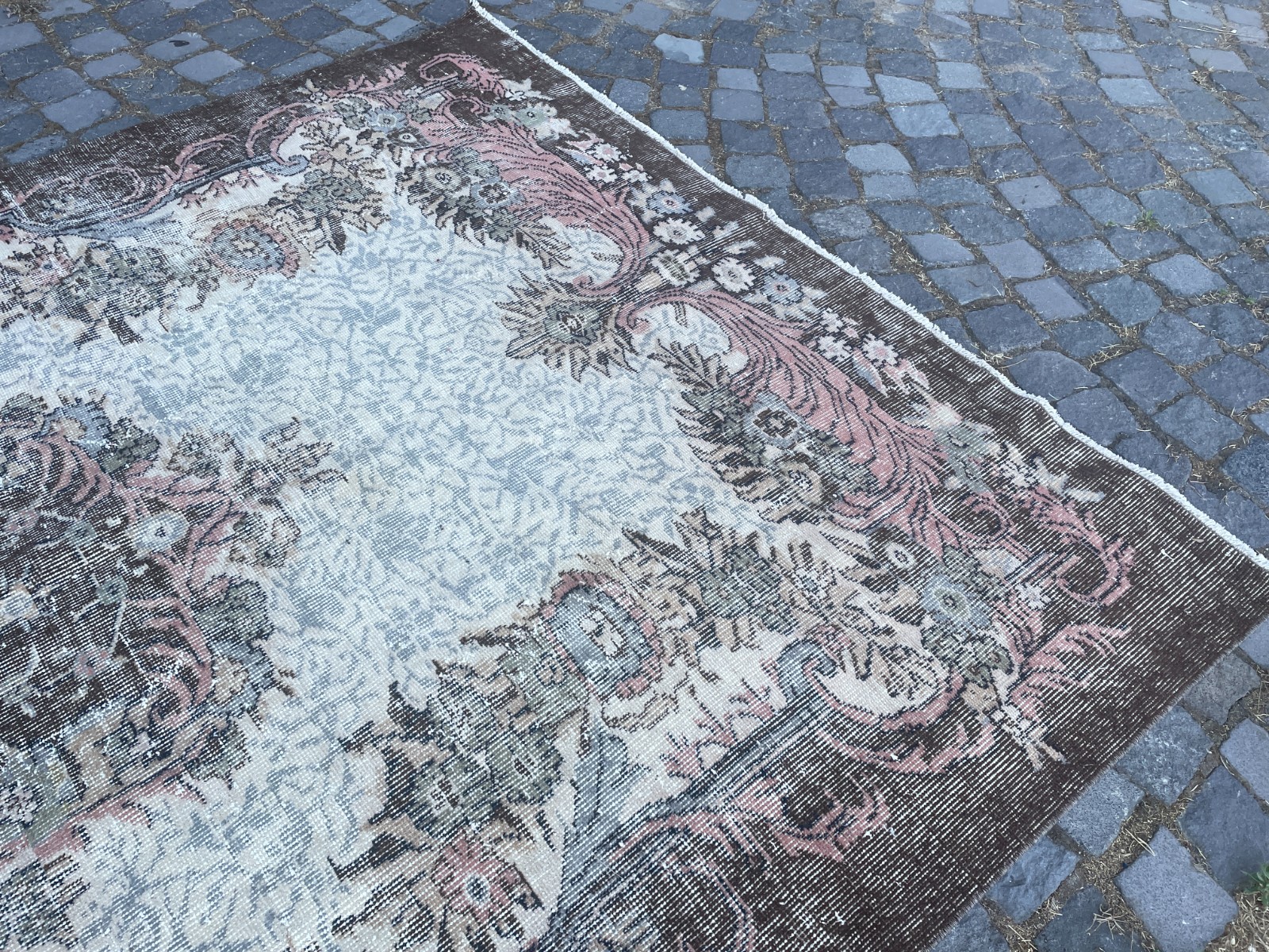 Turkish Vintage Rug, Handmade Wool Rug, Bohemian Large Rug, 5,7 x 9,3 ft