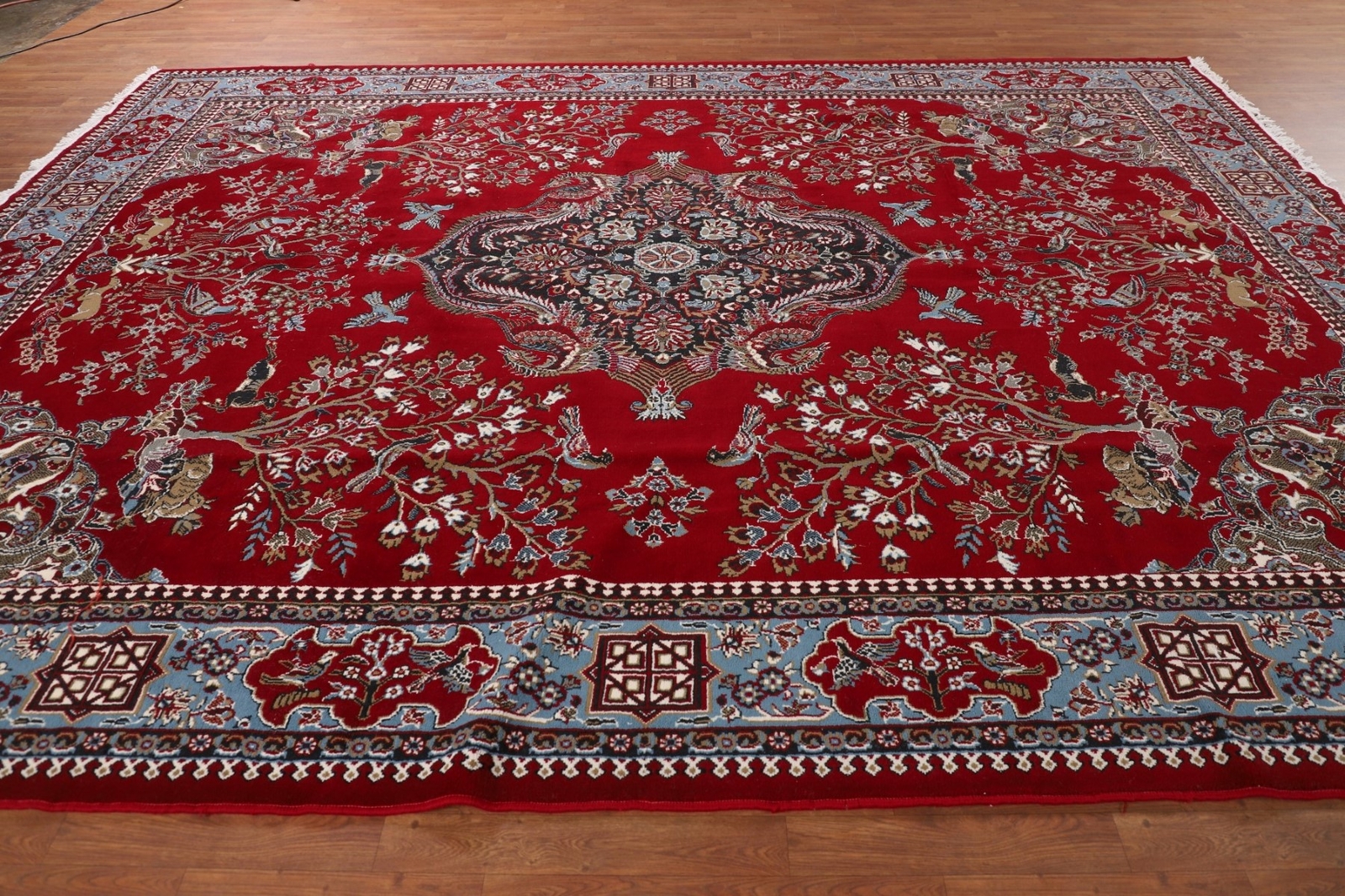 Living Room Turkish Floral Red 10×13 ft Area Rug Soft Pile Carpet