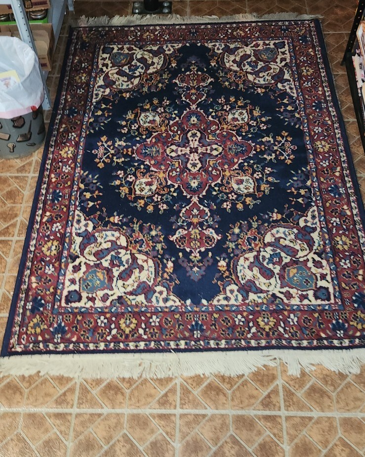 Vintage Area Rug Oriental Woven Style 74×49 Inches