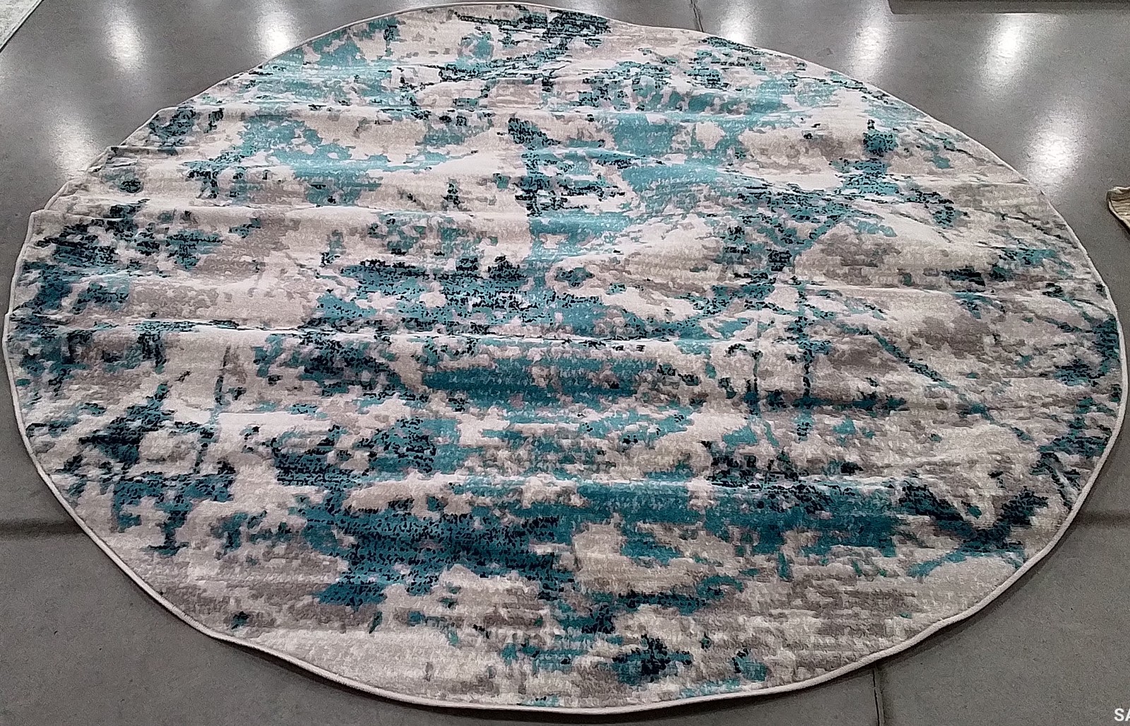 BLUE / IVORY 8′-0″ x 8′-0″ Flaw in Rug, Reduced Price 1172791182 SKY186M-8R