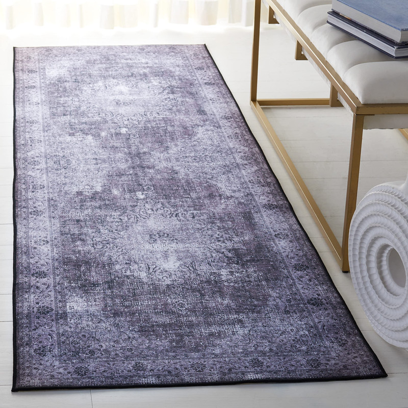 Safavieh Washable Rug Tucson Collection – 26 X 20 Runner Green Green Slip