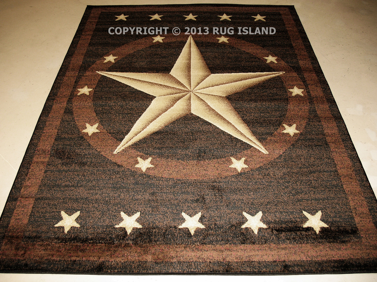 Texas Star Western Brown Black Area Rug **FREE SHIPPING**