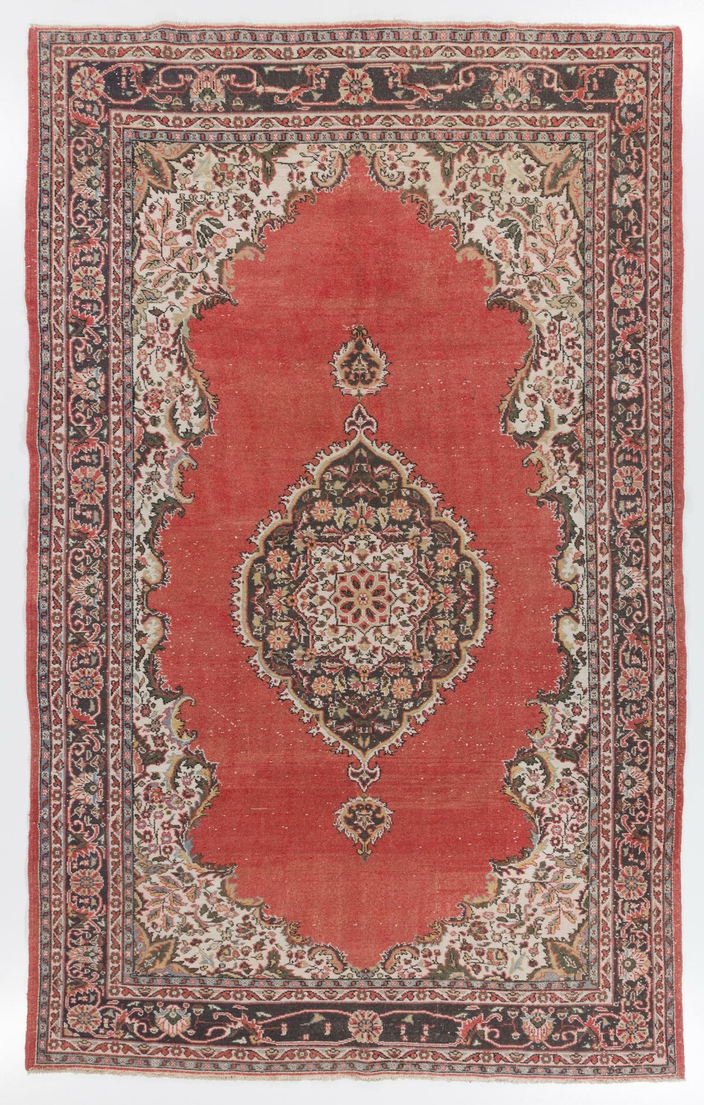 7.2×11.5 Ft Vintage Hand Knotted Turkish Village Rug