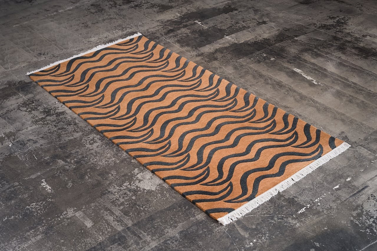 3×5 Ft Stripe Tiger Rug Animal print Tufted Area Rug With 100% Pure Wool Carpet