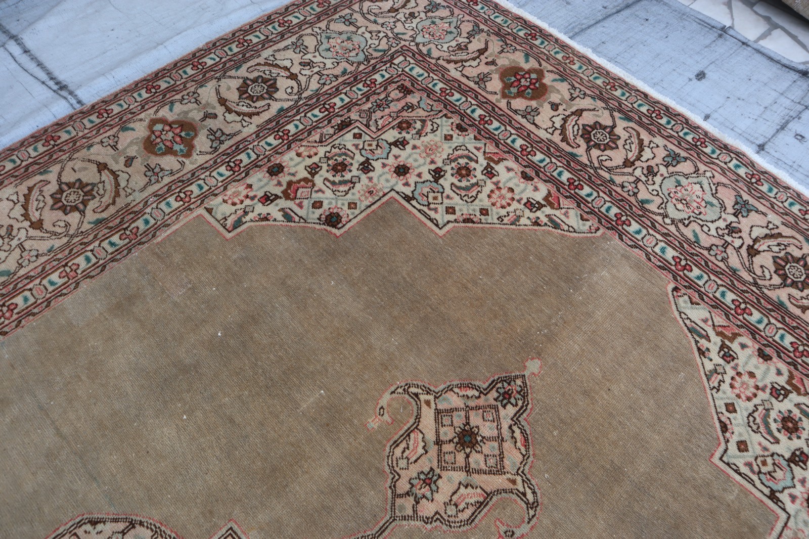 8’0x12’10 ft Vintage Tribal Caucasian Rug, Gray Hand Knotted Veg Dyes Wool Rug
