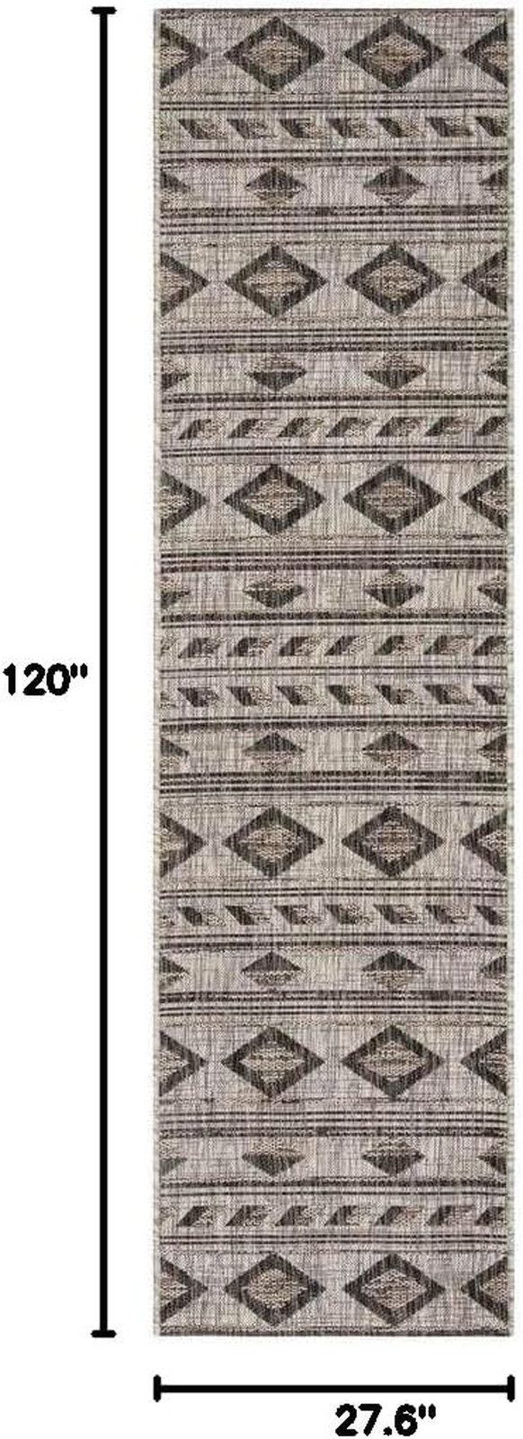 SAFAVIEH Washable Rug Outdoor Courtyard Collection – 2’3″ X 10′ Runner, Grey & B