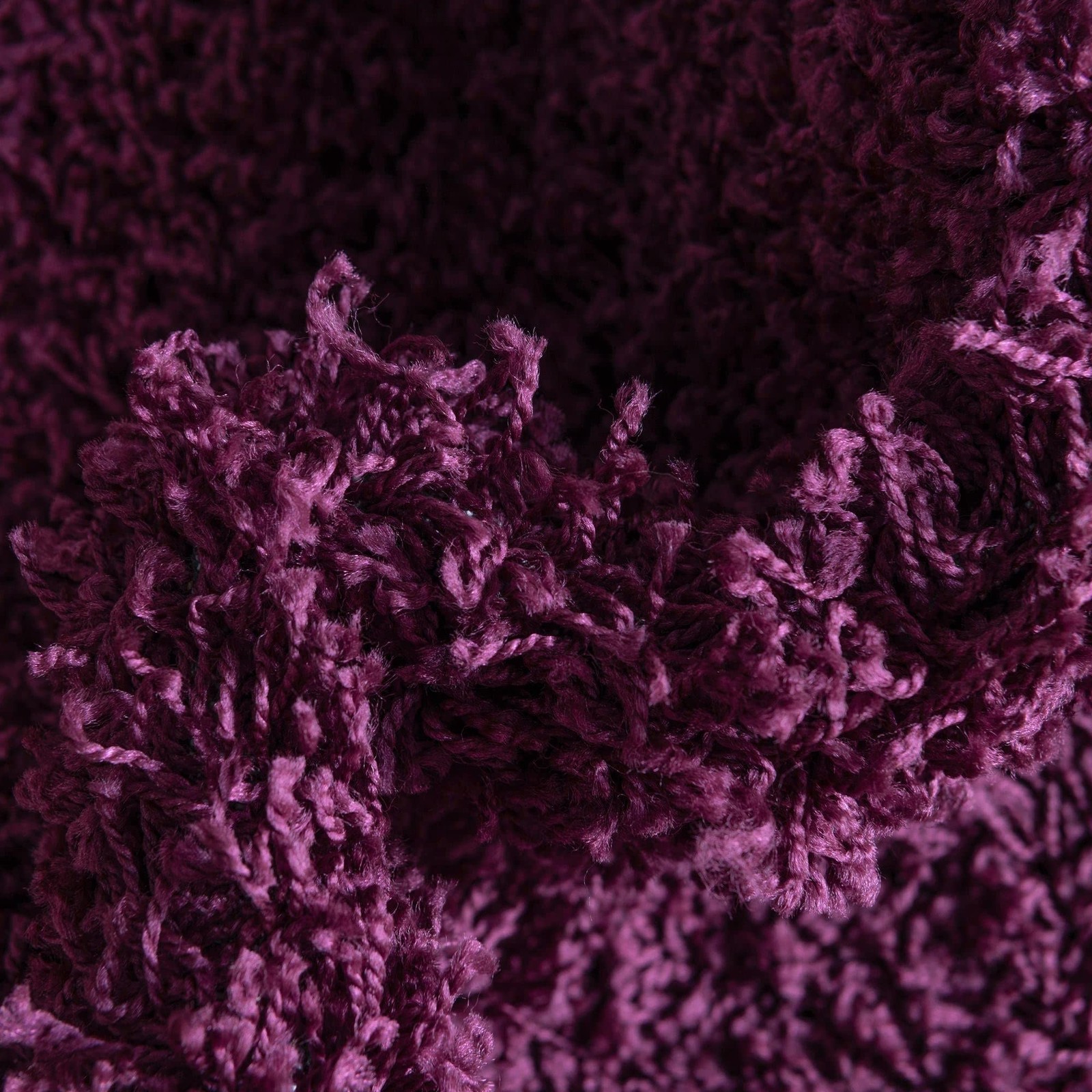 Unique Loom Solid Shag Collection Area Rug 5 3 Round Eggplant Purple 3151472
