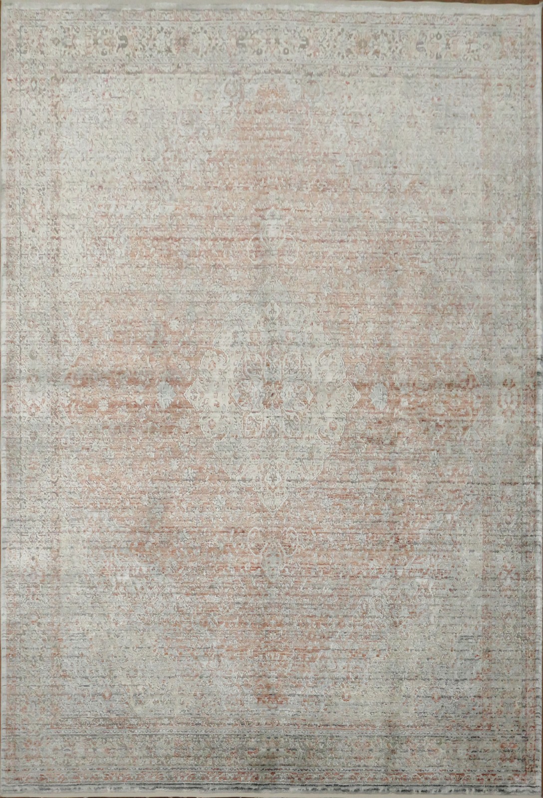 Fine Distress Look Rug 5×8 Brick Red Neutral Modern Vintage Style Carpet
