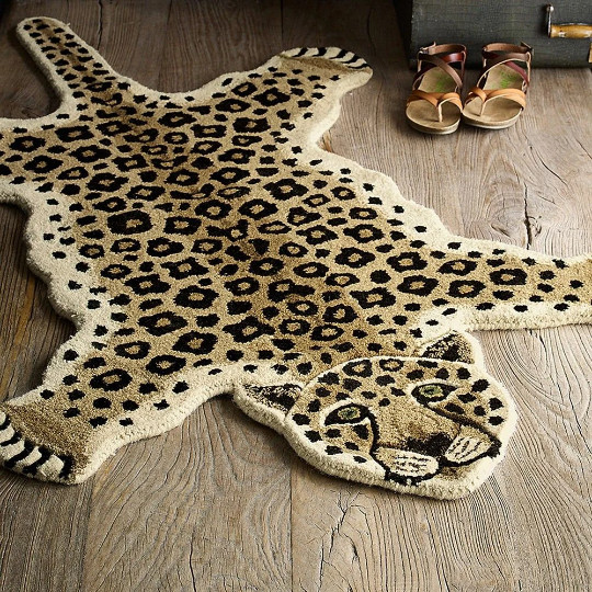Contemporary Rugs For Living Room 3×5 Brown Animal Print Tiger Leopard Cheetah