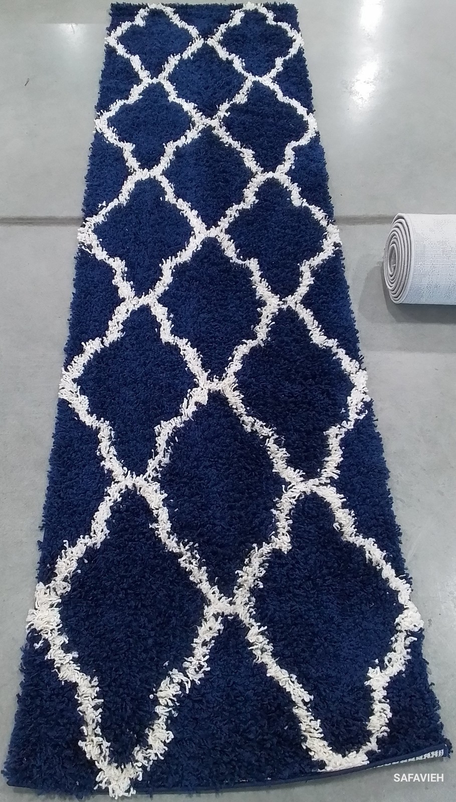 NAVY / IVORY 2′-3″ x 8′-0″ Flaw in Rug, Reduced Price 1172786062 SGD257N-28