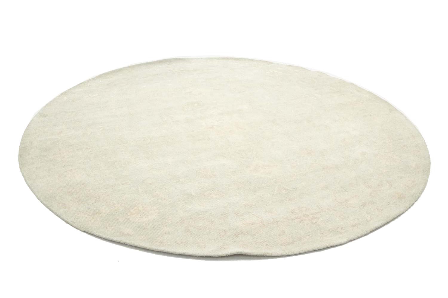 8×8 Muted Aqua Green Floral Handmade Oriental Round Rug Decor Carpet