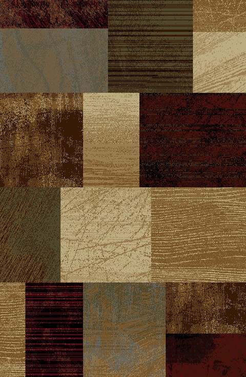 5×7 Elegance Multi Transitional Boxes Squares 5210 Area Rug – Approx 5′ x 7′