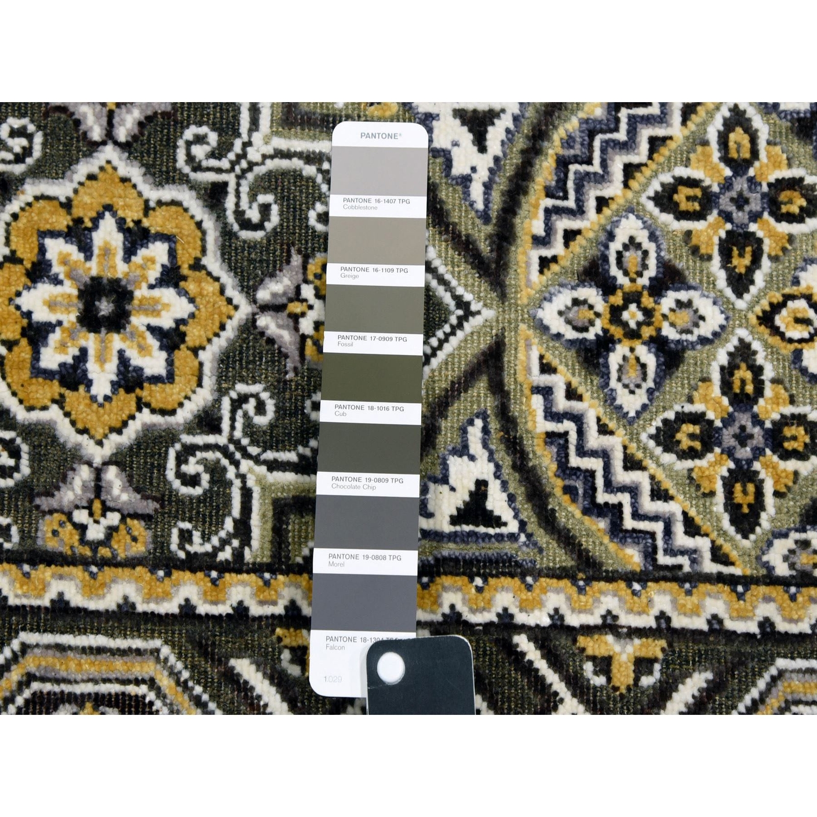 4′ x 6’2″ TaupeBrown Silk Mughal Inspired HandKnotted Textured Wool Rug R75133
