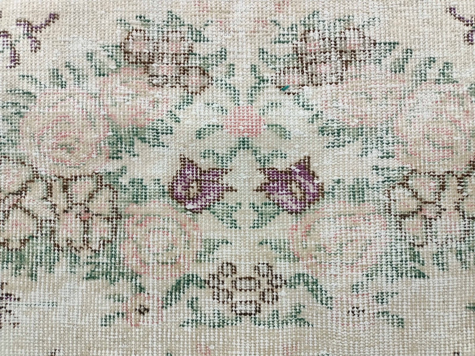 Vintage Turkish Rug Handknotted Wool Oushak Floral Runner 3.7×8 Ft