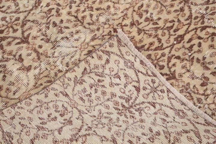 4,9×5,8 ft Vintage Rug, Turkish Area Rug, Brown Beige Ombré Rug