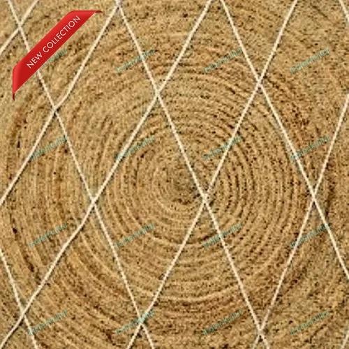 7 x 7 Feet Indian Handmade Jute Area Rugs Hand Woven Boho Carpet