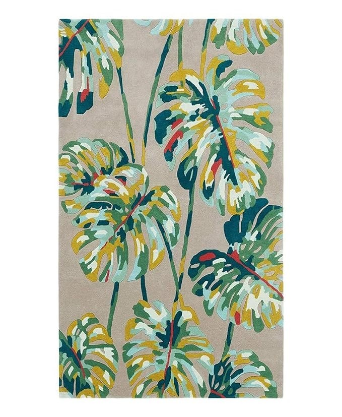 New Handmade Hand Tufted Nz Wool Rug Color Ivory Multi Design Carpet Rug