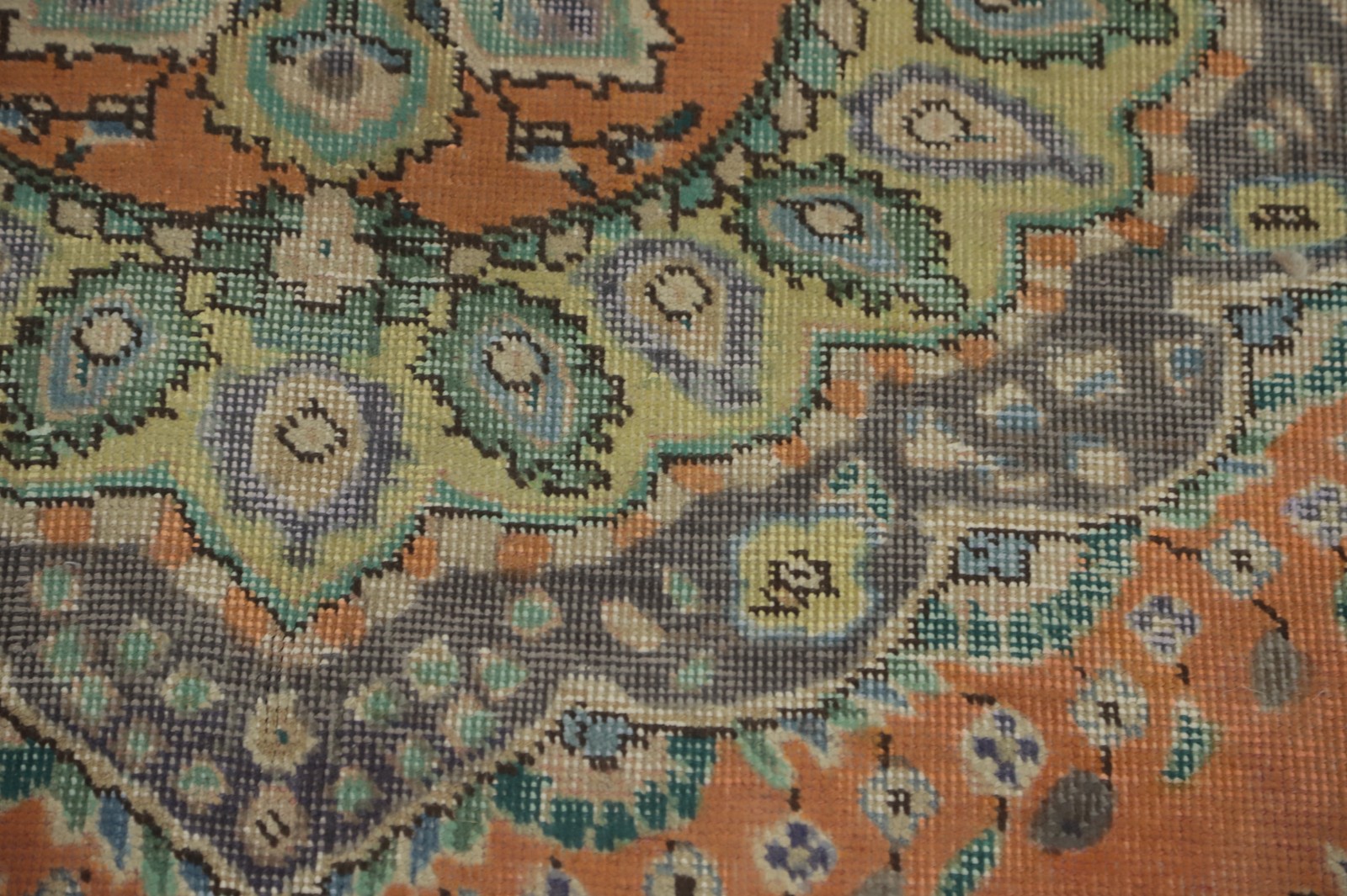 Over-Dyed Orange Wool Traditional Vintage Rug Hand-made Room Size Carpet 6×9