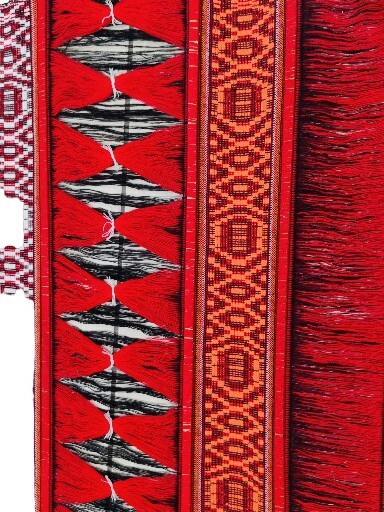 Loose Handwoven Runner Rug Living Room Ethnic Handmade Red Black
