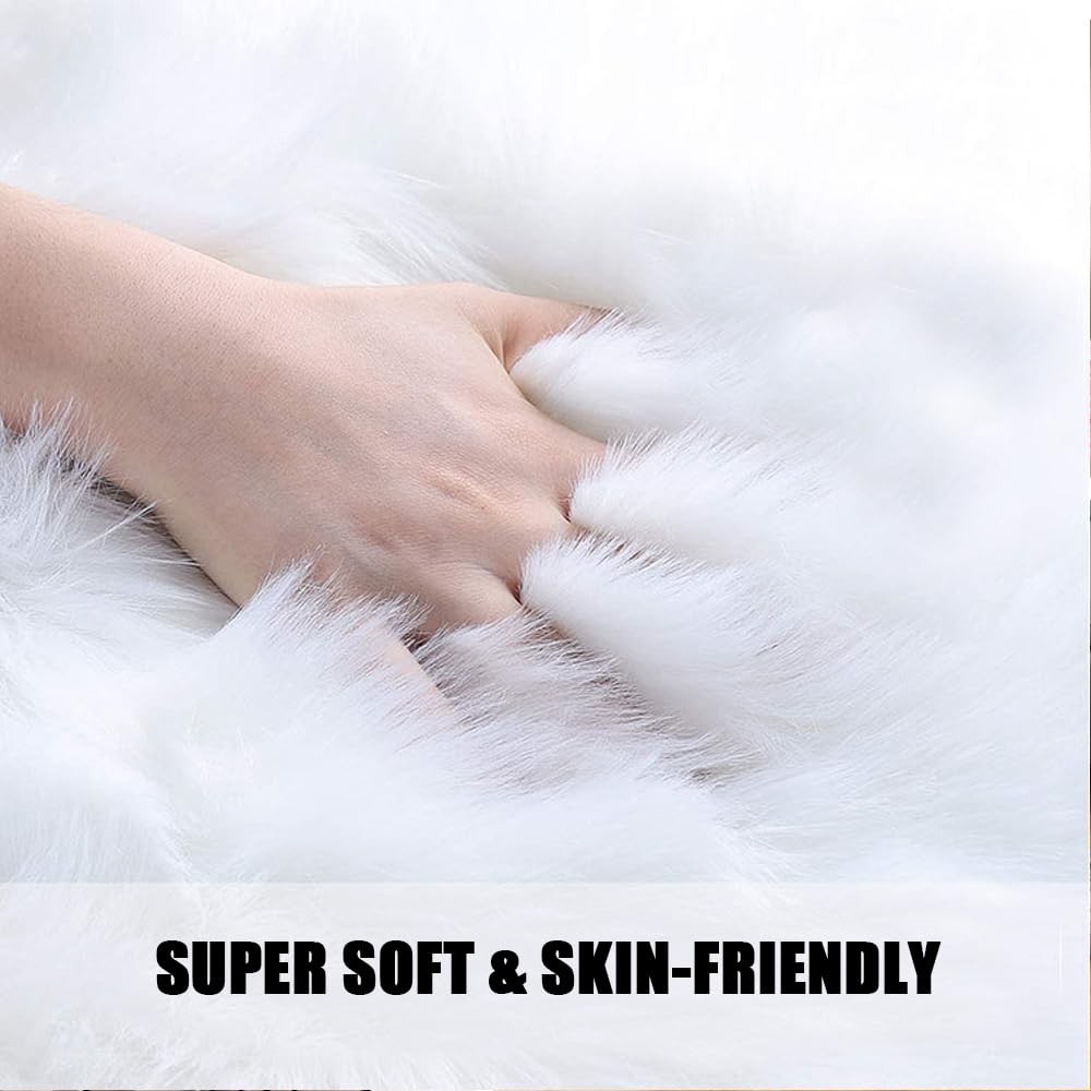 Faux Fur Sheepskin Small Area Rugs Chair Cover Seat Pad Plush Fur Home Decor …