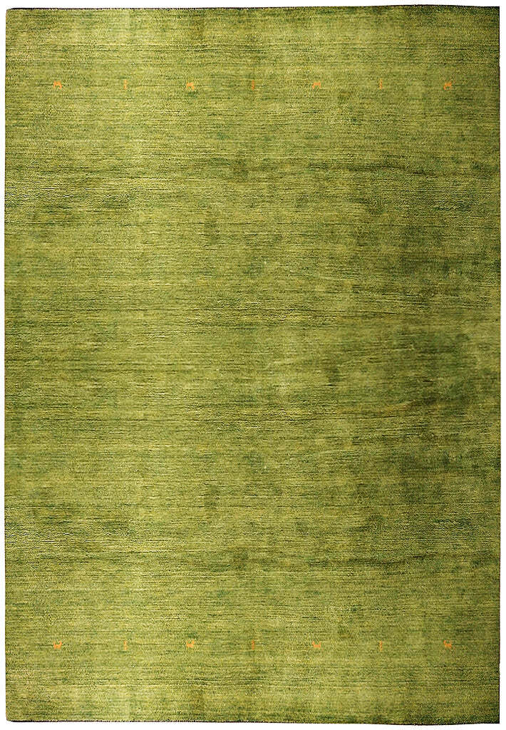 8′ x 10′ SOILD GRASS GREEN Modern handmade Wool Rug #5403