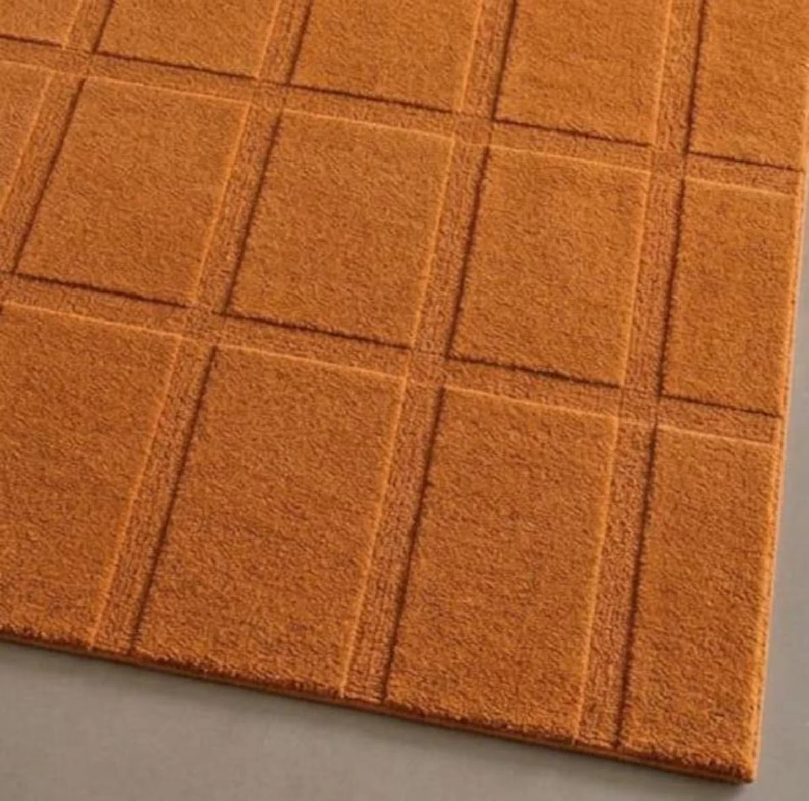 Hand Tufted Nz Wool Area Rug Terracotta Modern Rug Geometric Living Room Carpet