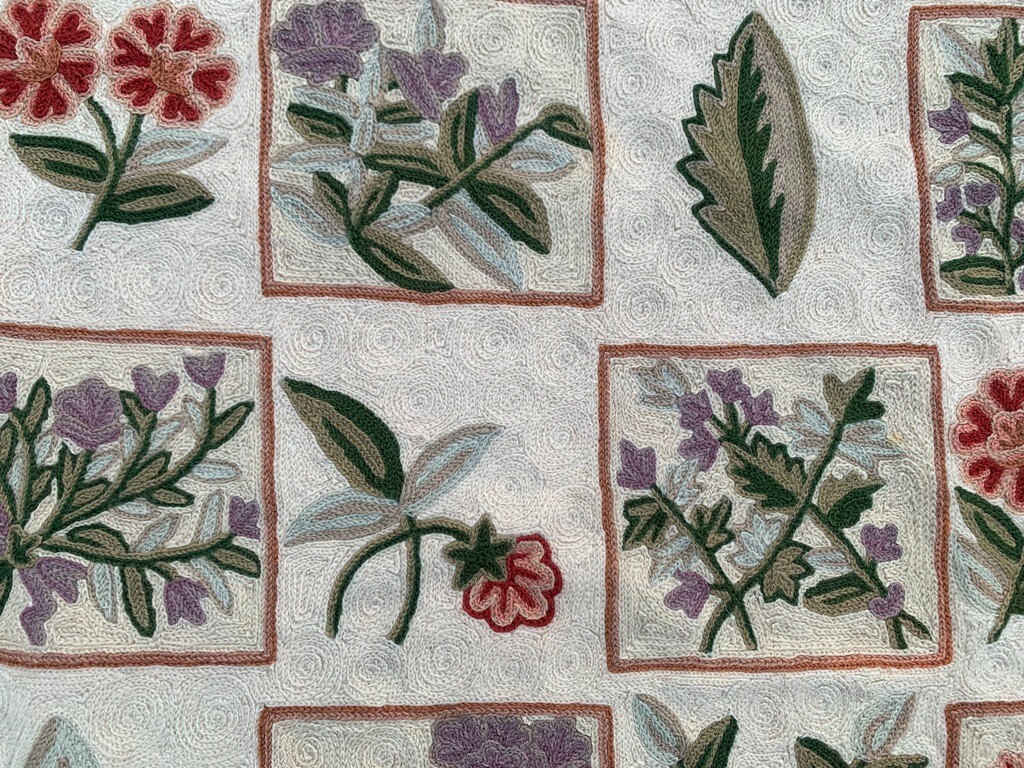 3×5 ft Vintage French Handmade Aubusson Rug Needle Point Floral Wool Kilim Rug