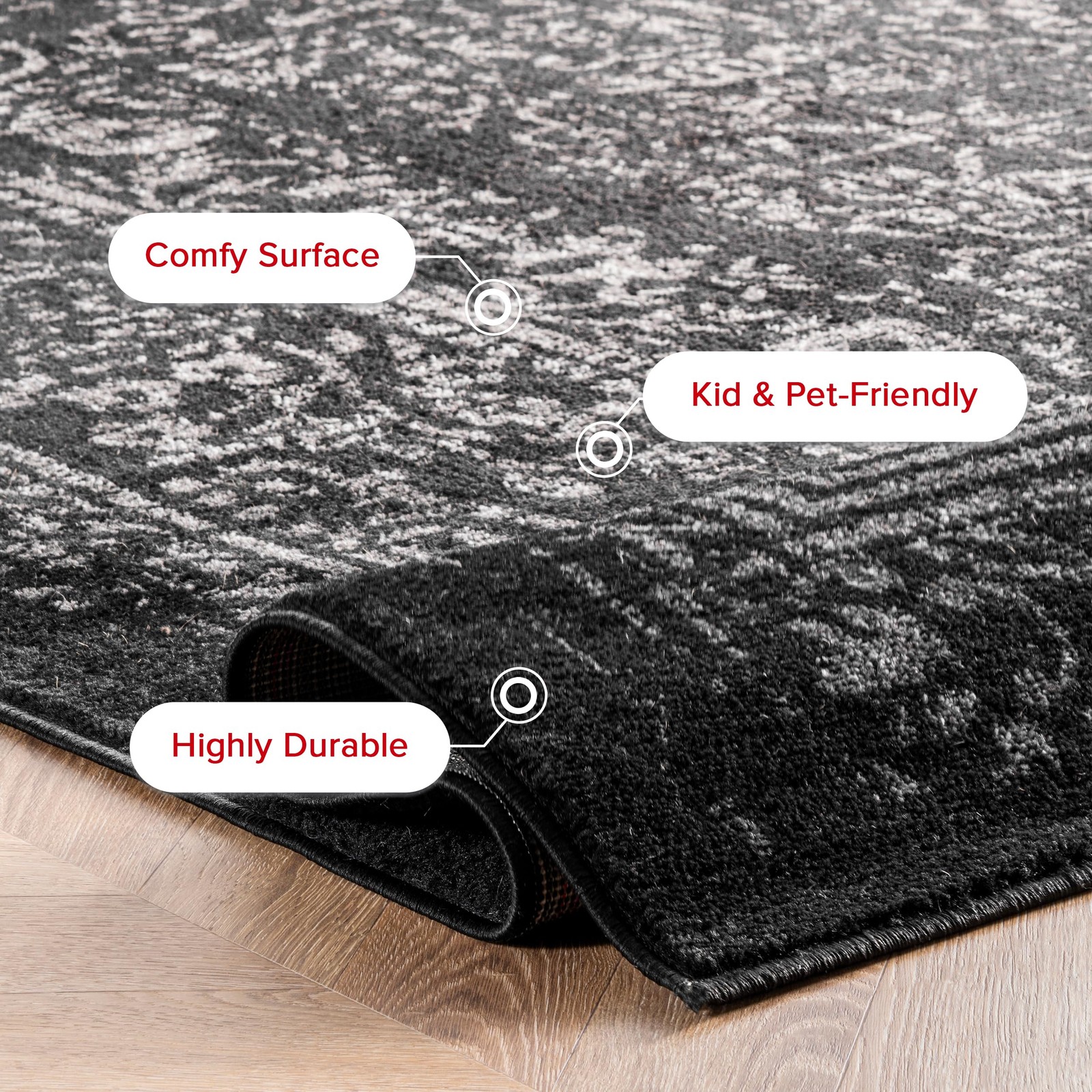 Nuloom Arlena Vintage Traditional Area Rug – 4X6 Area Rug Modern/Contemporary
