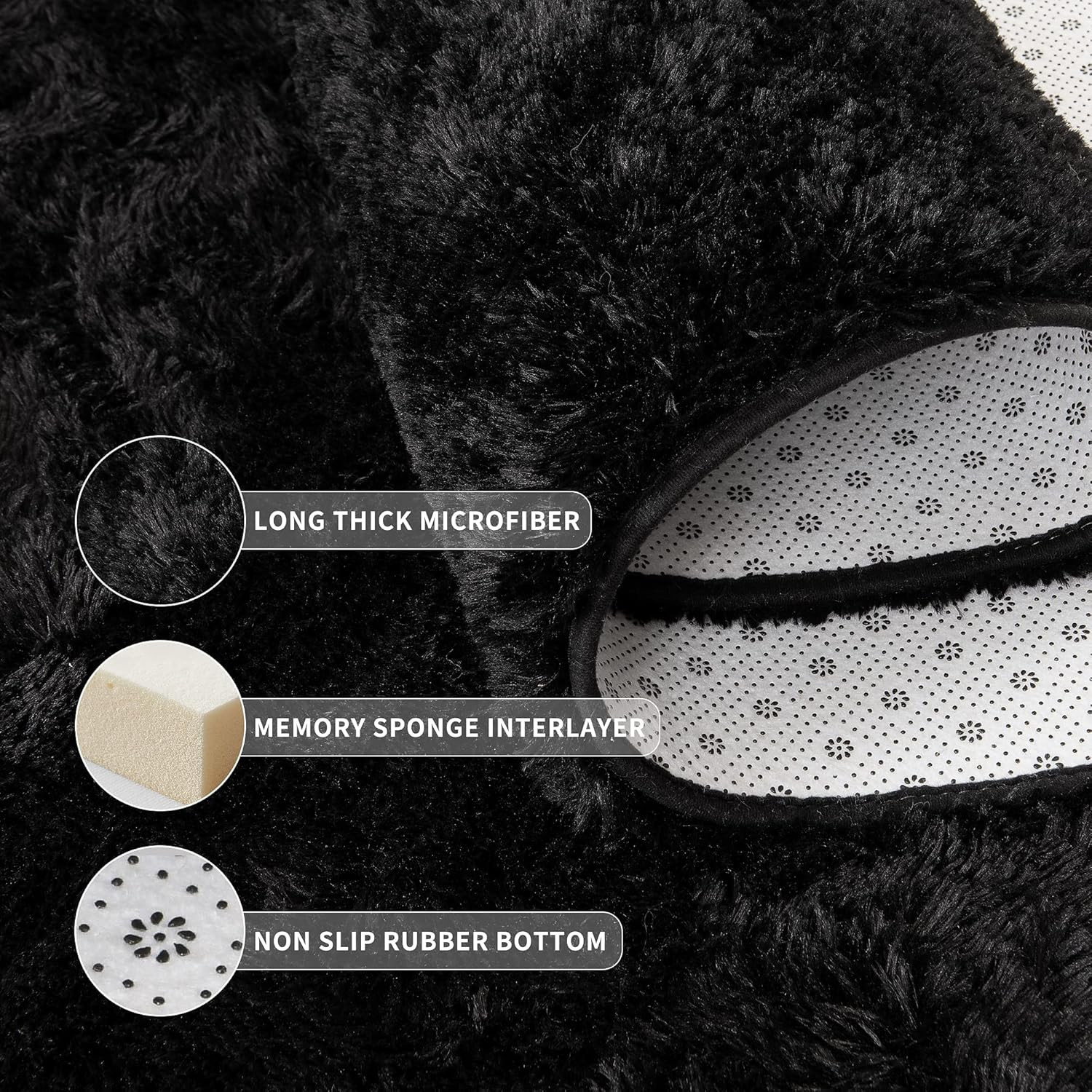 Super Soft Fluffy Rug for Bedroom, Modern Shaggy Fuzzy Kids Rugs for Living Room