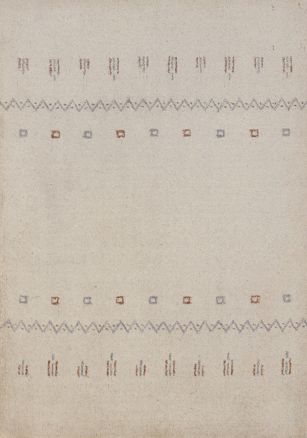 Oriental Gabbeh Rug Beige Handmade Wool 2×3 ft. for Foyer