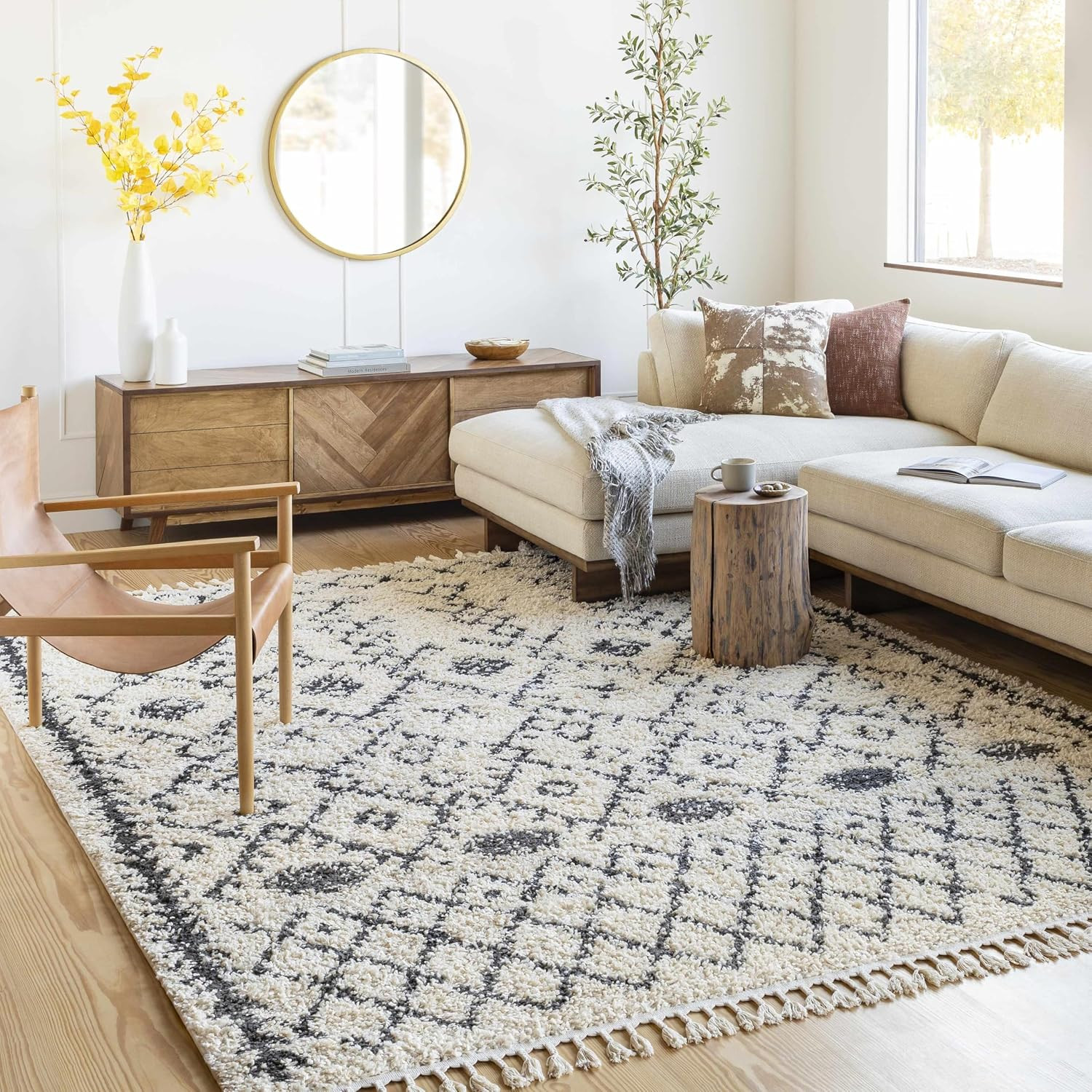 Hauteloom Masada Living Room, Bedroom Area Rug – Geometric Diamond Trellis Latti