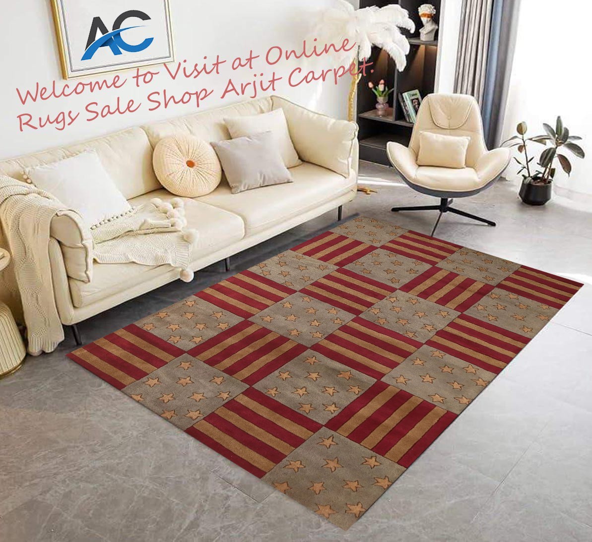 Striped Modern Designer Rugs Handmade Rugs Luxurious Comfort and Hand Tufted