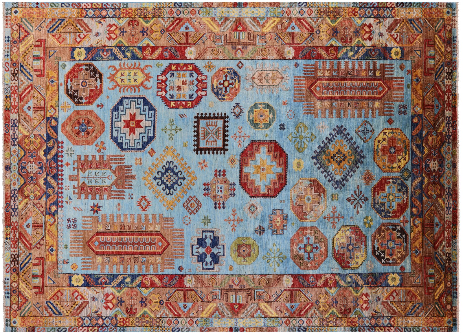 8′ 3″ X 11′ 6″ Fine Turkmen Ersari Handmade Wool Rug – Q12466