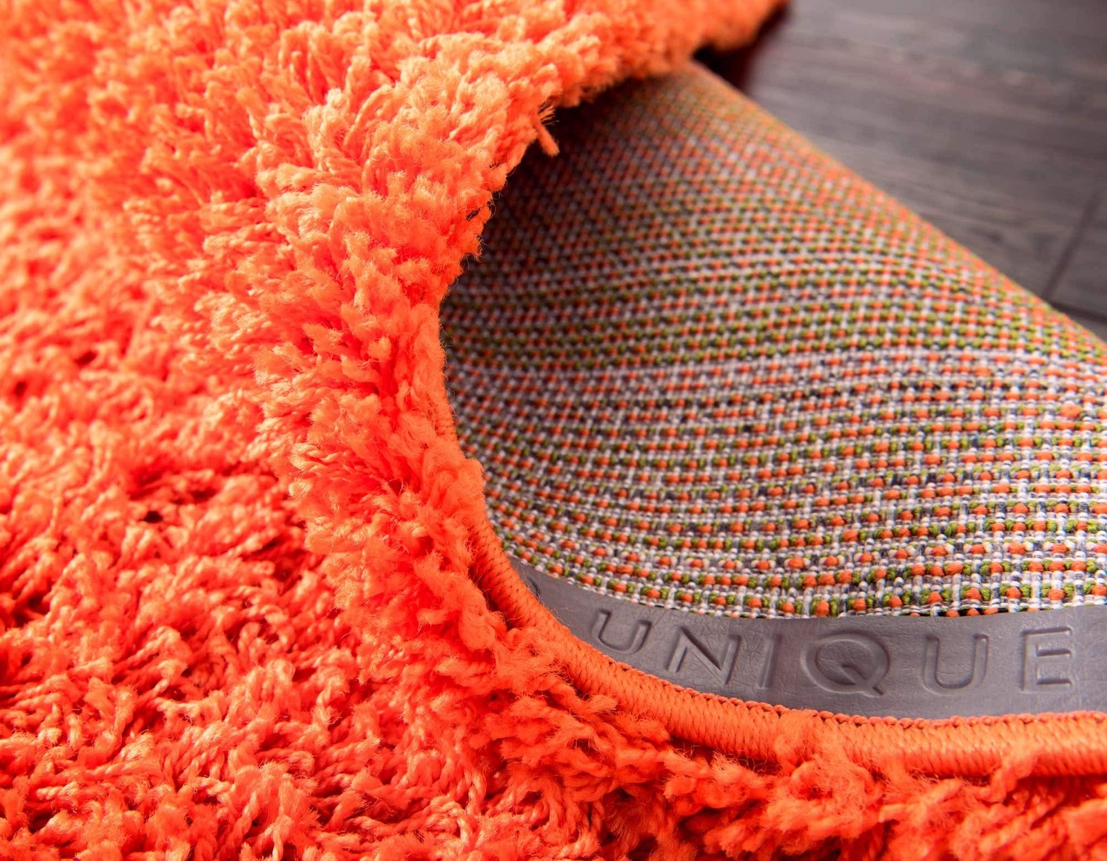 Unique Loom Solid Shag Collection Area Rug (2′ 7″ x 10′ Runner Tiger Orange)