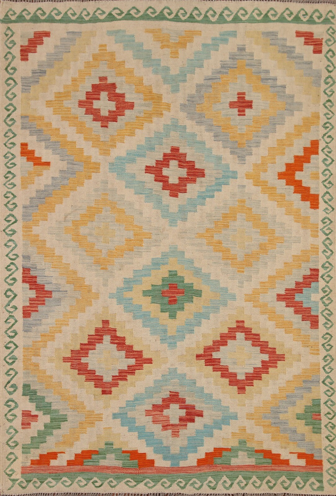Tribal Traditional Flat Weave Reversible Kilim Area Rug 5’x7′ Pastel Color Rug