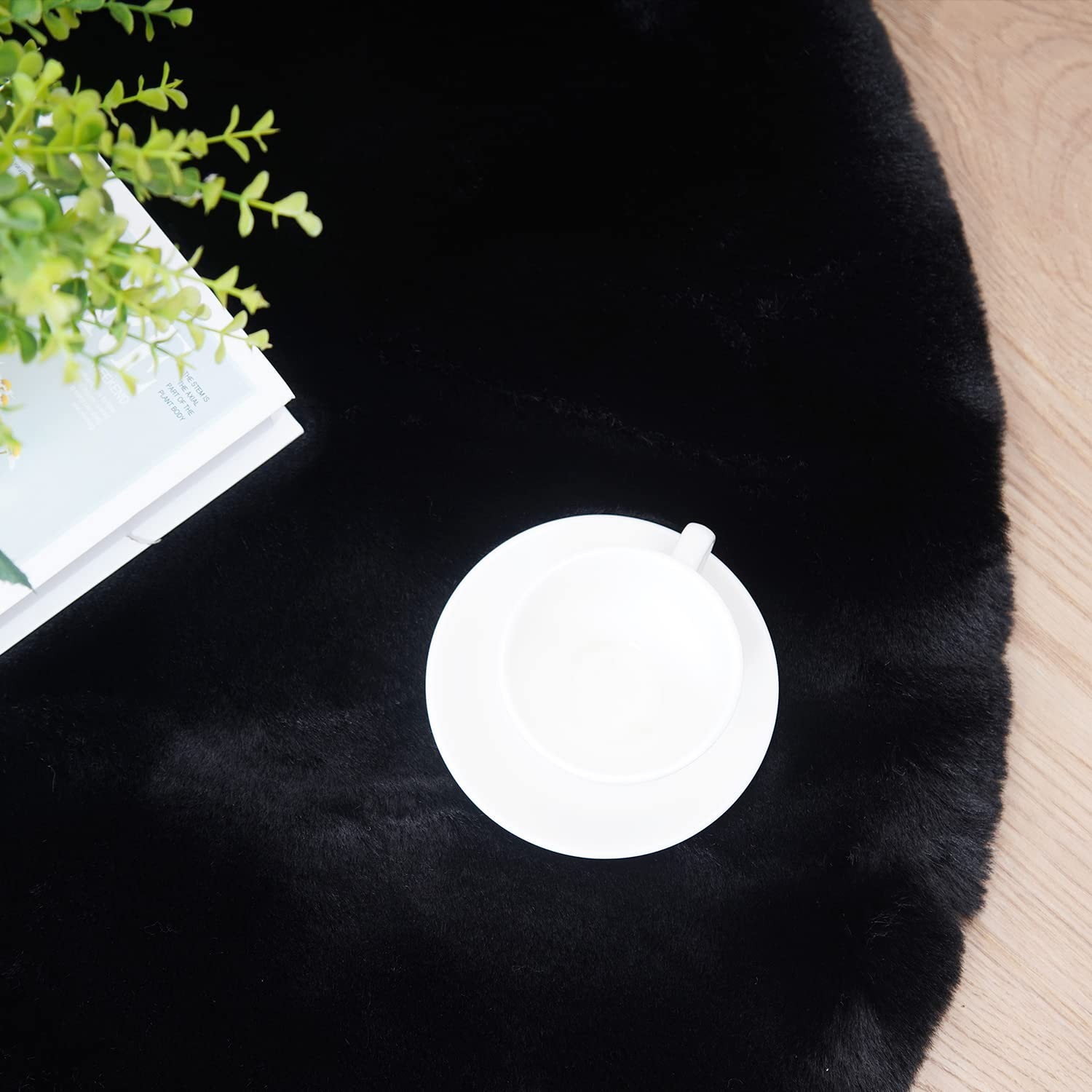 Soft Faux Sheepskin Fur Rug 2×4 Black Fluffy Bedside Rugs Plush Rug Shag Nurs…
